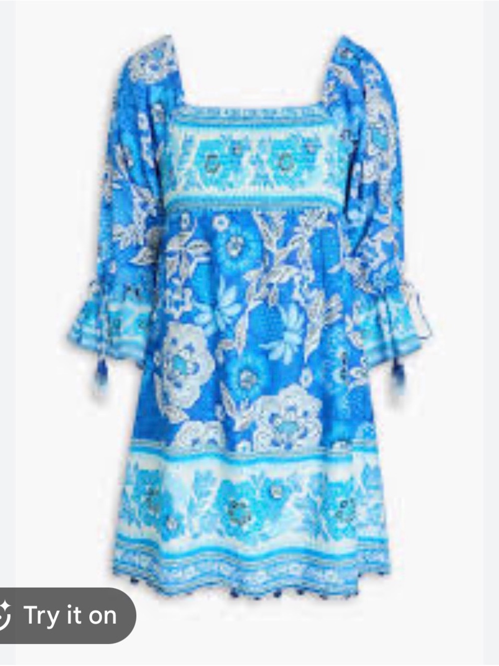 FARM Rio Blue & White Floral Mini Dress - Picture 6 of 6